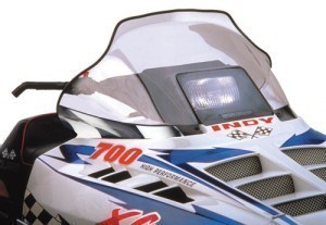 11132 - Polaris Indy, Mid (14.5"), Clear with black & white racing flag graphics